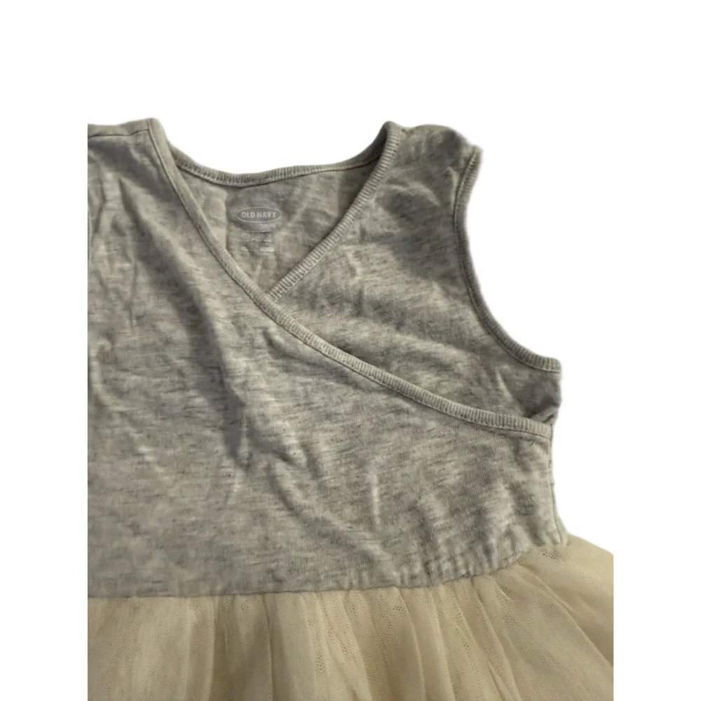 Baby Girls Old Navy Grey Cream Tutu Casual Dress 12-18 Months - Picture 2 of 5